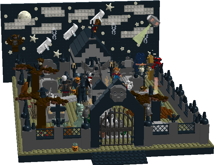 Modular Graveyard Haloween1 - Jigsaw Puzzle (1107x600)