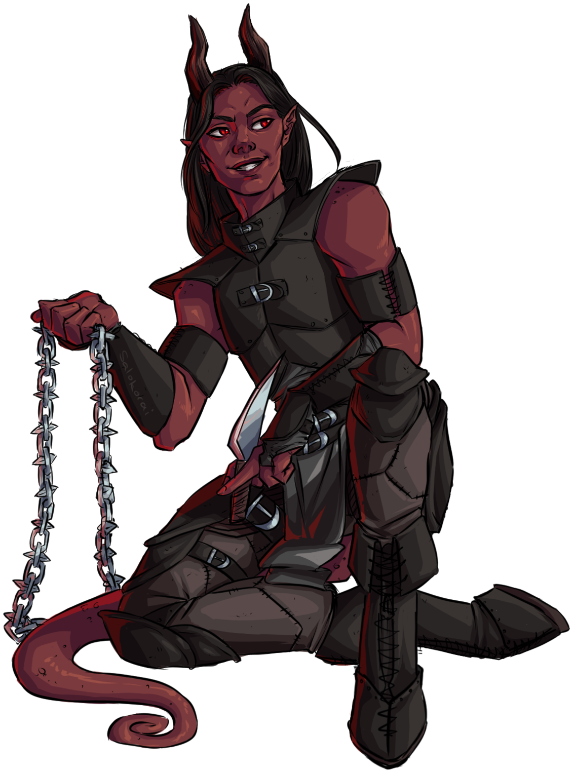 Finally Another Tiefling Commission I Somehow Really - Illustration (1280x1645)