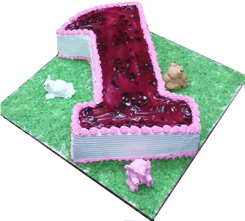 Blueberry Number Cake - Number (500x500)