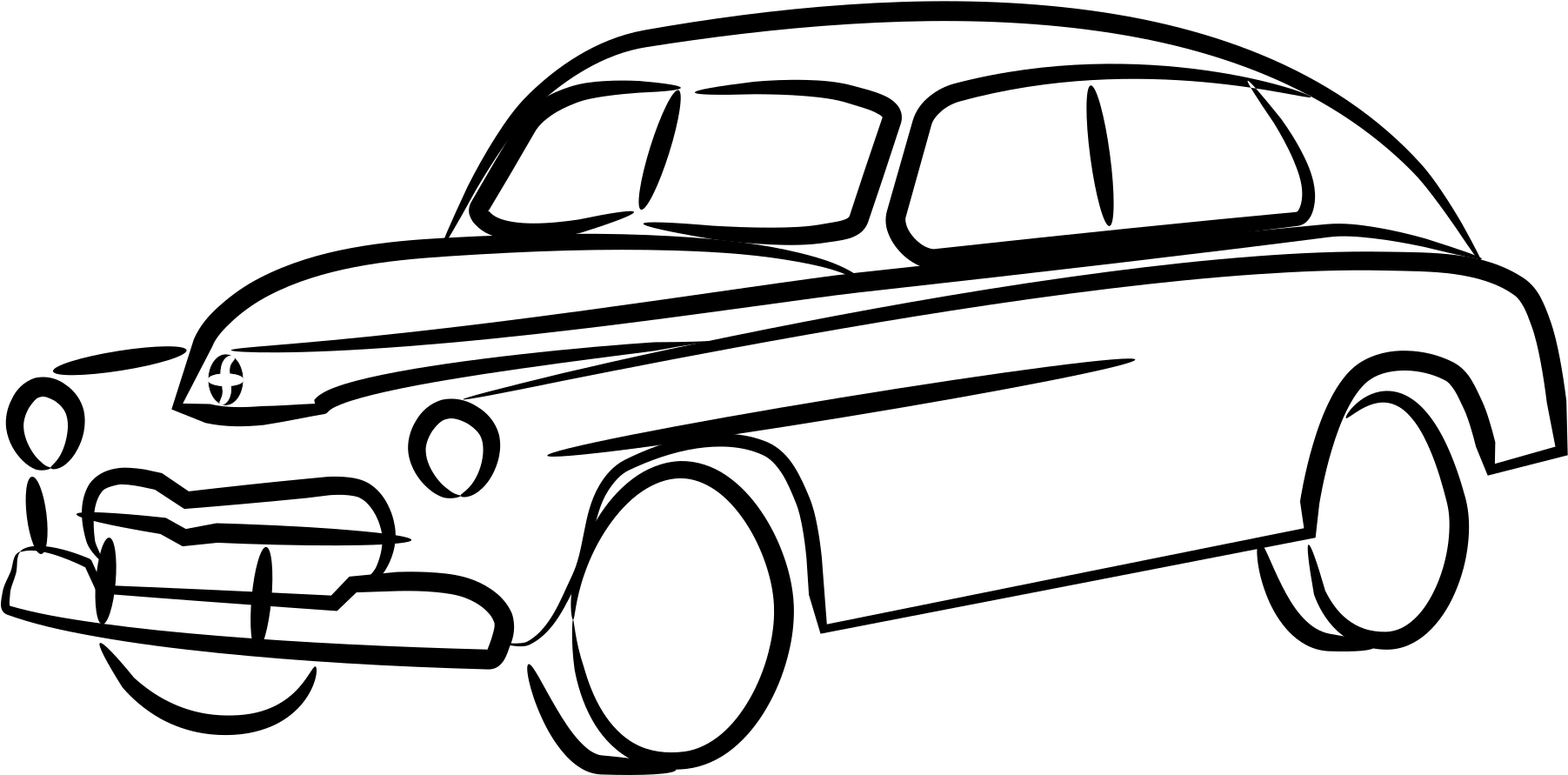 Big Image - Cortoon Car Vector Png (2400x1697)