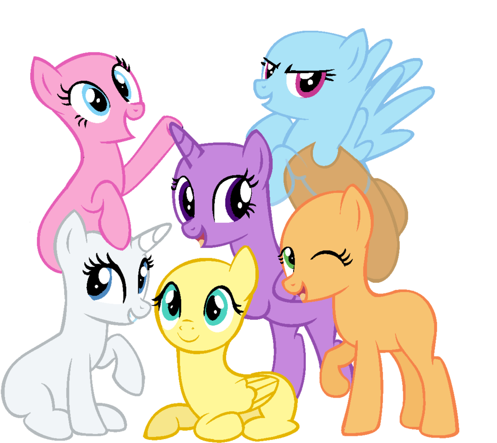 Base~ By Oceanmoon3 - Mlp Base Mane Six (1024x938)