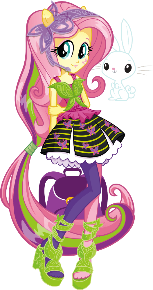 Fluttershy Rainbow Rocks Character Bio Art - Fluttershy Equestria Girl Rainbow Rocks (527x995)
