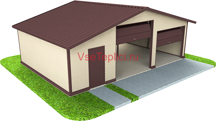 Гараж С Теплым Хозблоком Из Сэндвич-панелей На Заказ - Garage (715x400)