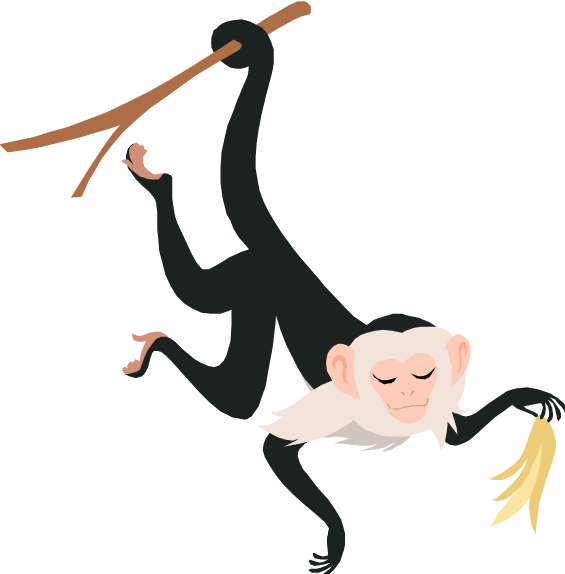 The Monkey Business Problem Was Created To Help Students - Monkey On The Tree (565x574)