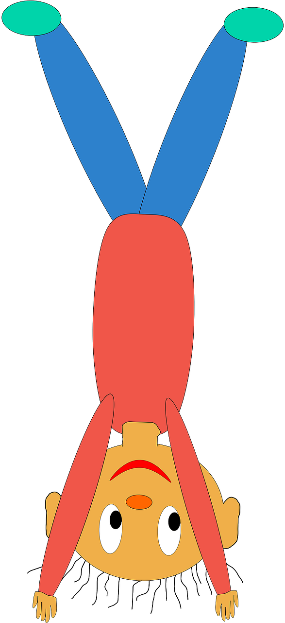 Handstand, Upside Down - Handstand Clipart (640x1280)