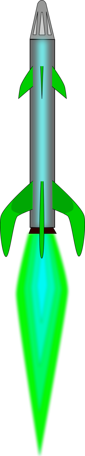 Rocket Clipart Green - Green (300x1599)