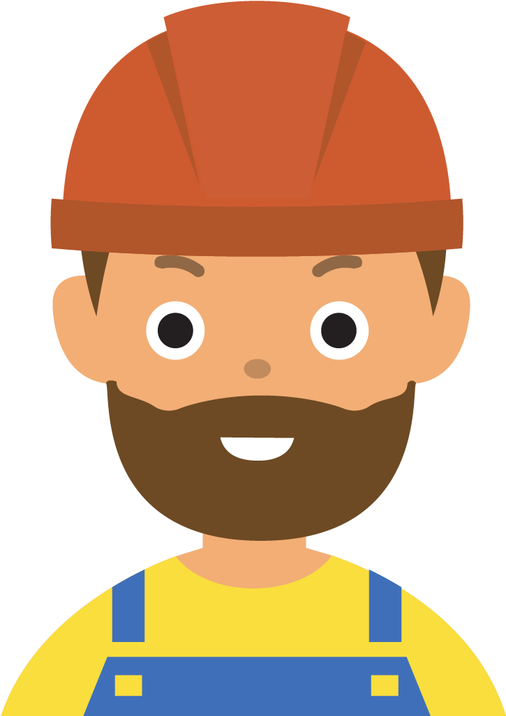 Construction Worker - Cartoon (1025x1025)
