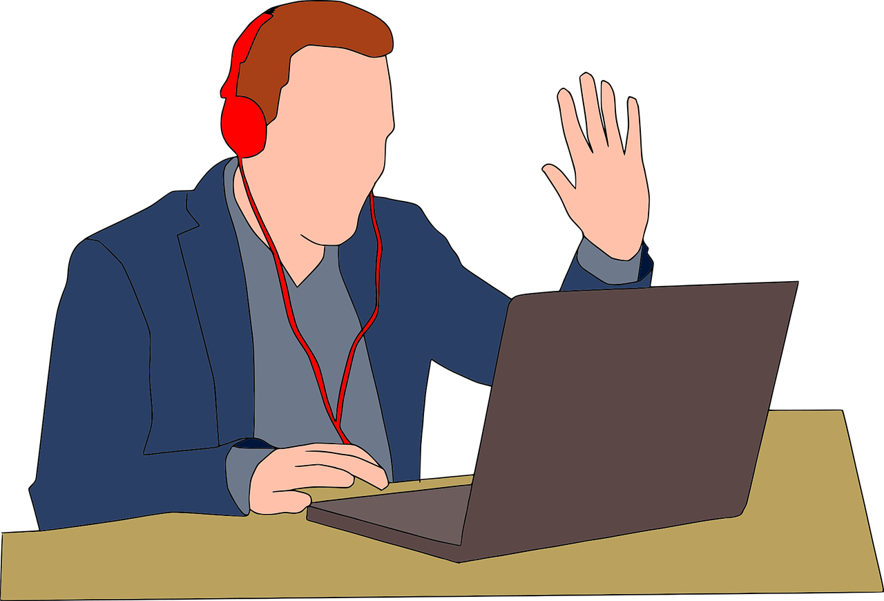 Video Conference, E-learning, Business, Headset - Sitting (1280x870)