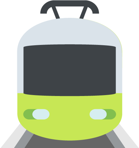 Tram Emoji Vector Icon - Illustration (512x512)