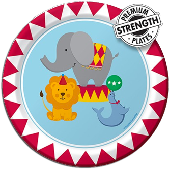 Circus Time Party Plates - Carnival Dessert Plates 8ct Birthday Party Supplies (350x383)
