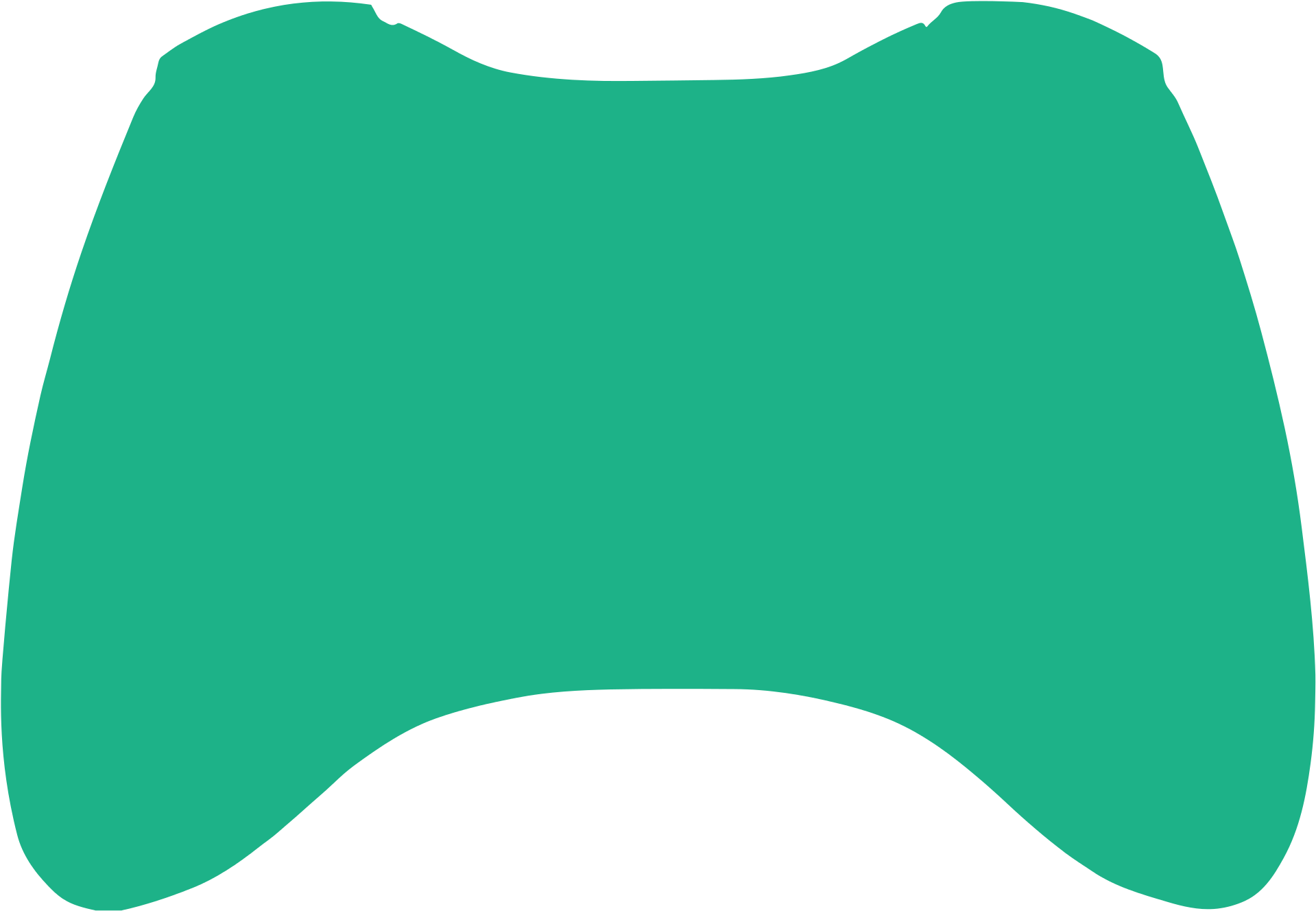 Full Controller Support Vector Graphic - Xbox One Controller Outline Clipart (2000x1472)
