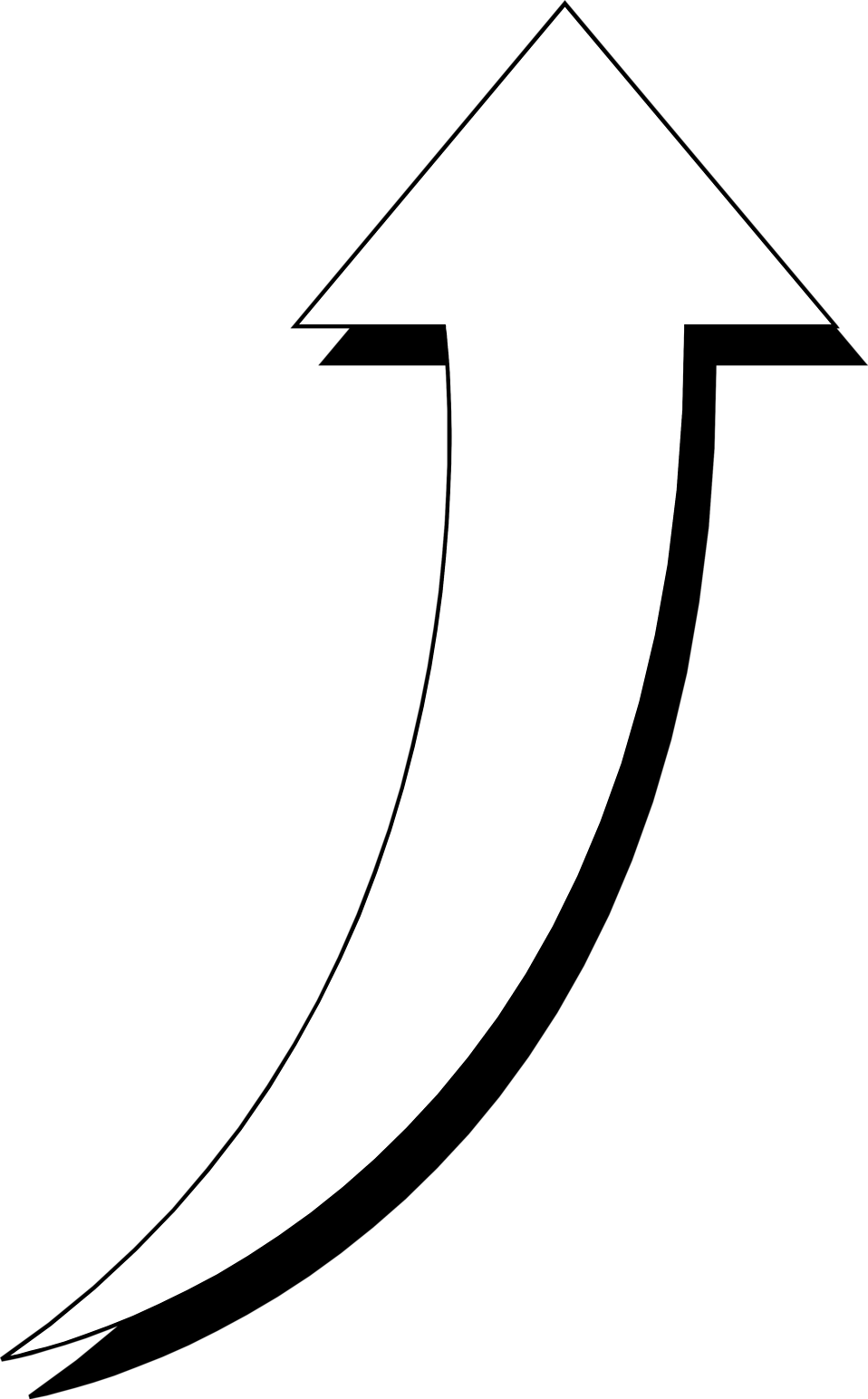 Curved Arrow Arrow Black And White Clipart Kid - Free Clipart Curved Arrow (958x1544)