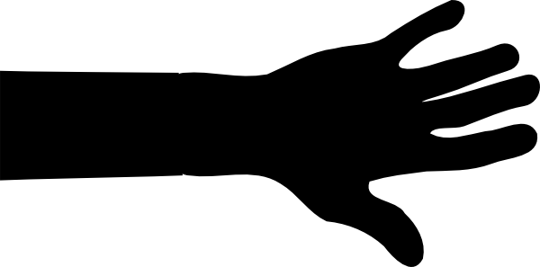 Black Hand Clipart (600x297)