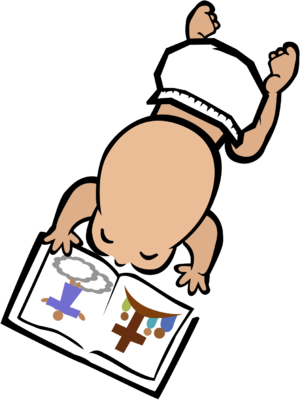 Picture Book Baby Clip Art - Baby Book Clipart (300x400)
