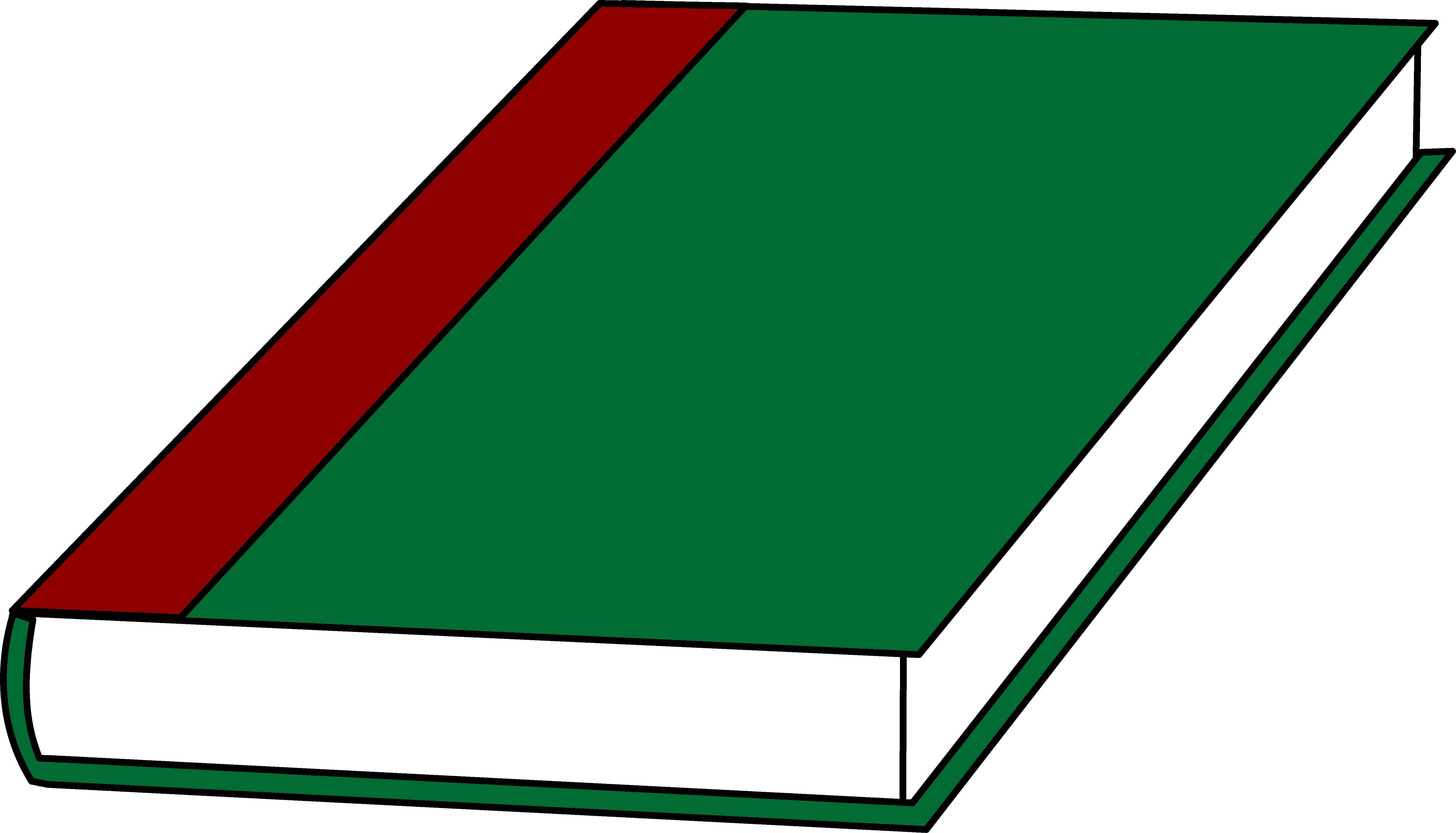 A Book With A Green Cover Free Clip Art - Cartoon Pictures Of Book (6227x3563)