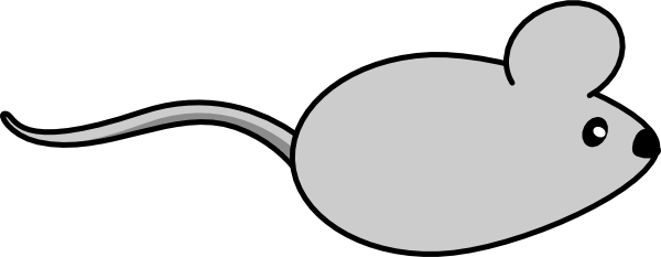Simple Clipart Mouse - Cartoon Mouse Side View (600x233)