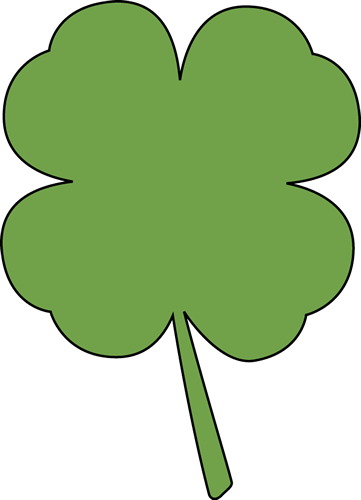 Simple Four Leaf Clover - Four Leaf Clover Clipart (361x500)