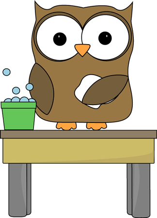 Owl Table Washer - Clipart On The Table (324x450)