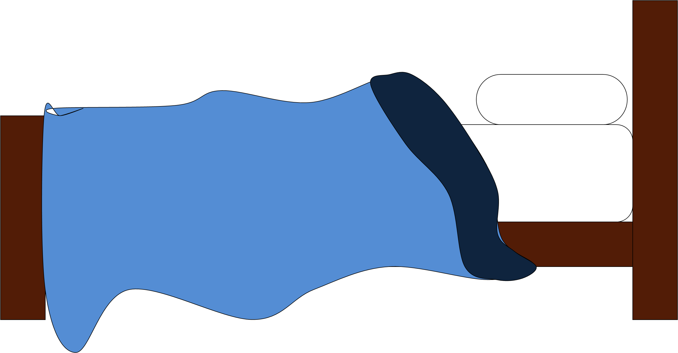 Kids Bed Side View - Cartoon Bed Side View (2605x1357)