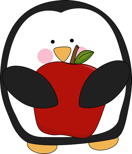 Falling Penguin Clipart - Penguin Eating Clip Art (427x500)
