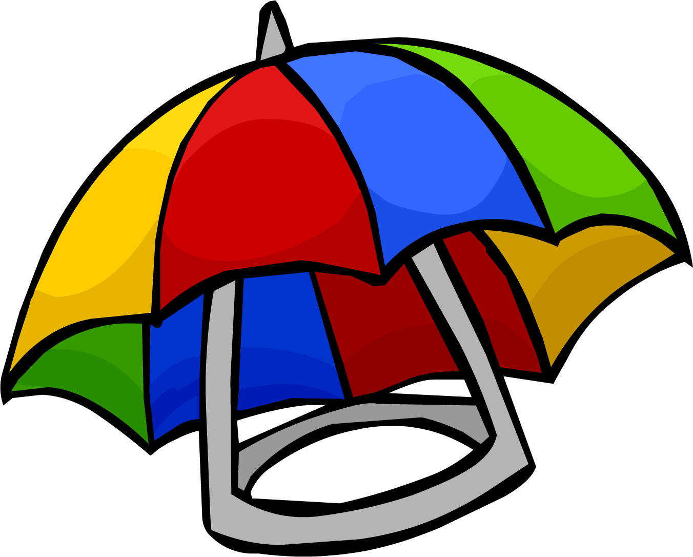 Club Penguin Clip Art - Club Penguin Umbrella Hat (1352x1086)