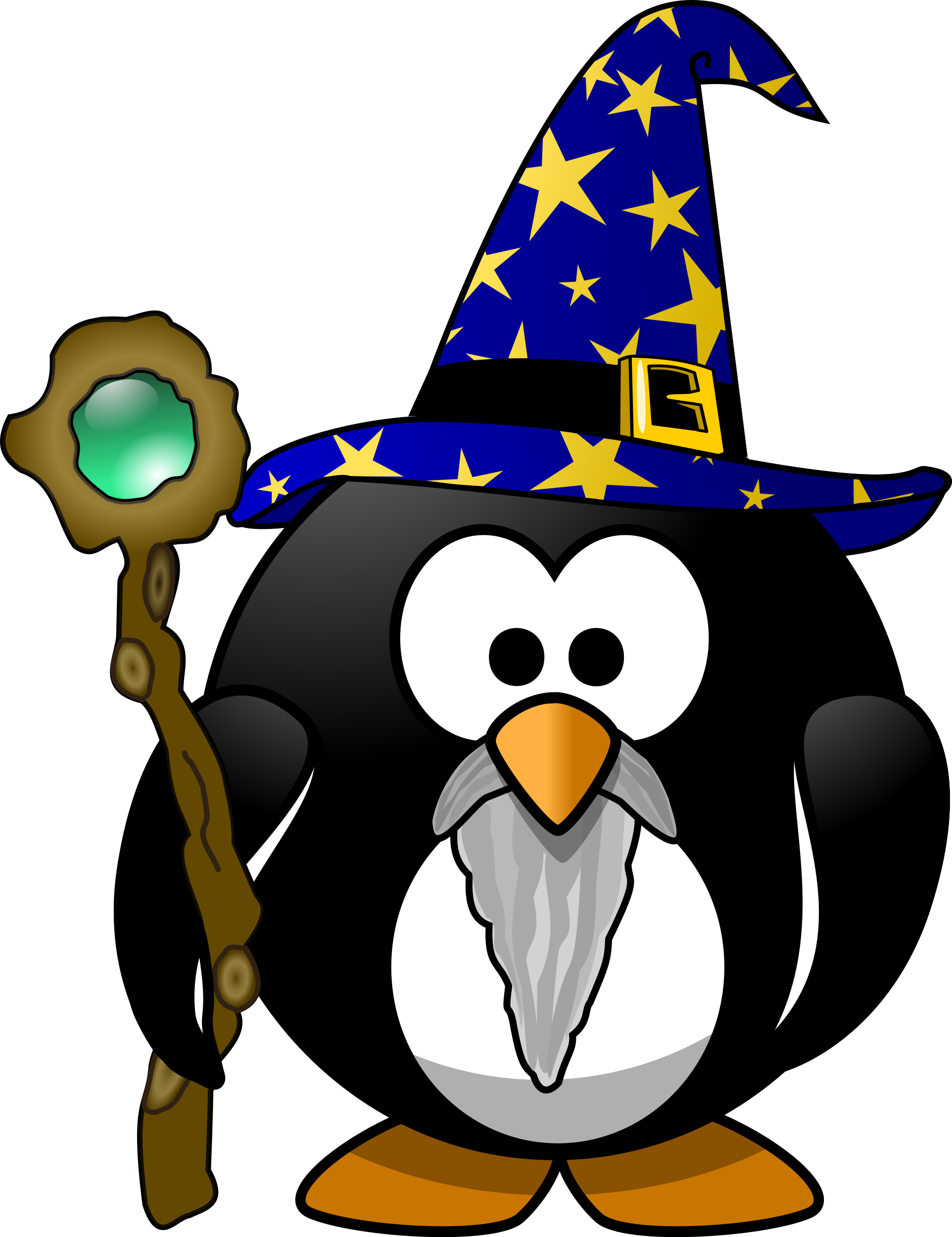 Clipart - Wizard Penguin (1924x2500)