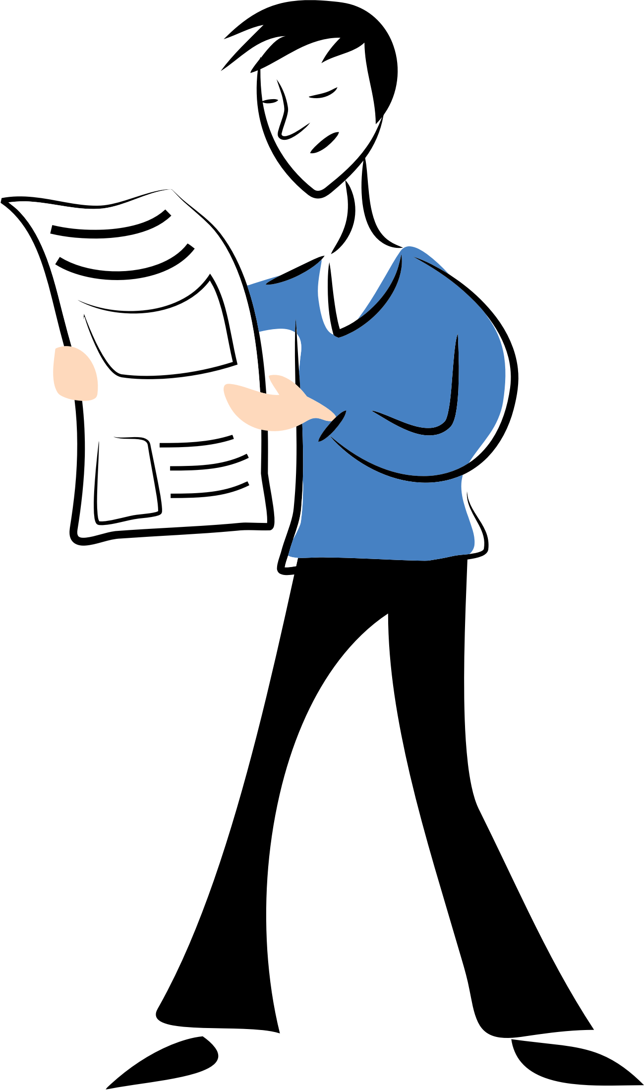 Man Reading Newspaper Clip Art 101 Clip Art - Man Reading News Paper Clipart (1299x2199)