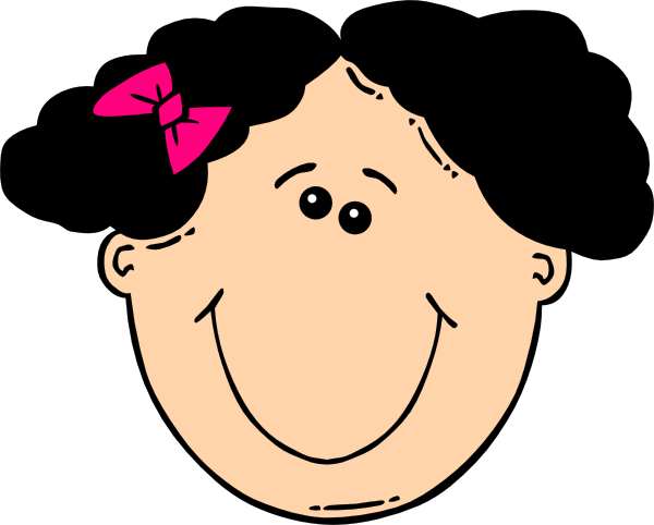 Girl With Short Black Hair Clip Art At Clker - Black Hair Girl Clipart (600x482)
