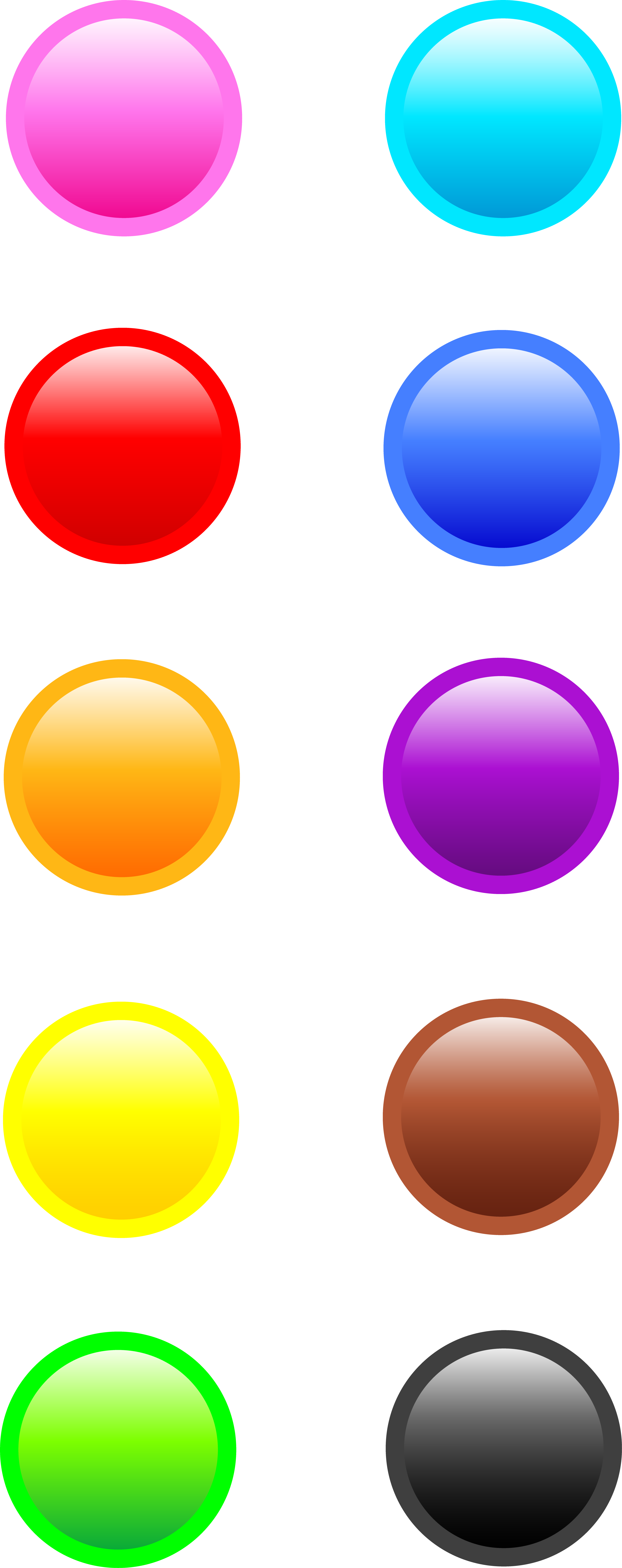 Ten Glossy Round Web Buttons - Web Round Button Png (3521x8871)