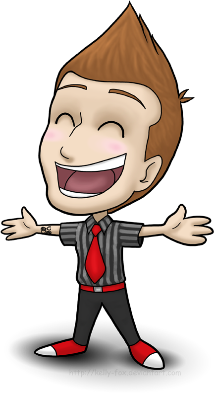 Overly Happy Bobblehead - Bobble Head Cartoon Drawing (601x900)