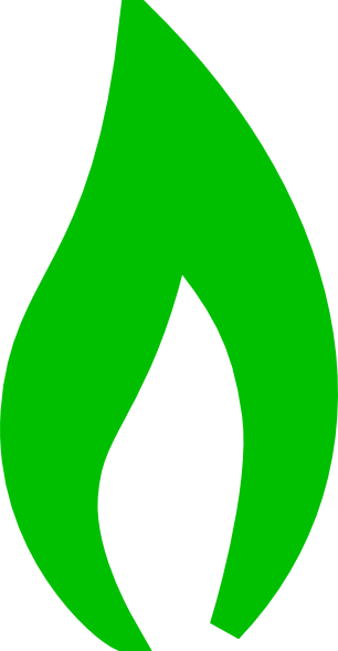Green Flame Clip Art At Clker - Green Fire Clipart (306x589)