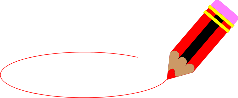 Pencil Drawing A Circle Clipart - Circle With A Pencil (958x396)