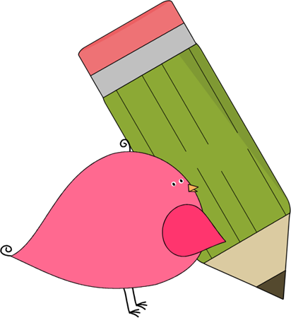 Bird - Bird With A Pencil (412x450)