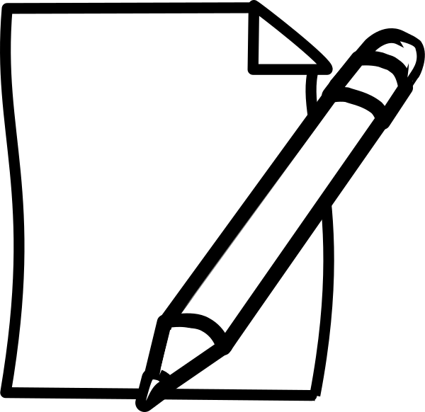 Pencil And Paper Clipart Pencil Paper Clip Art At Clker - Pencil And Paper Clipart Black And White (600x582)