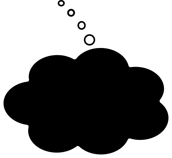 Black Thought Bubble Png (600x550)
