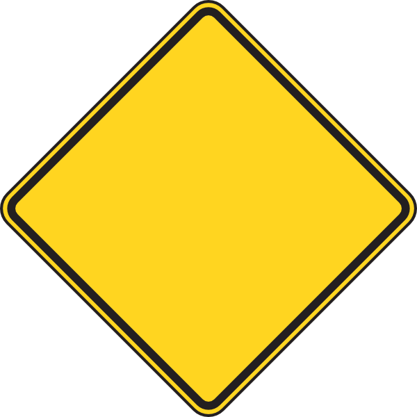 Diamond Shaped Warning Sign (600x600)