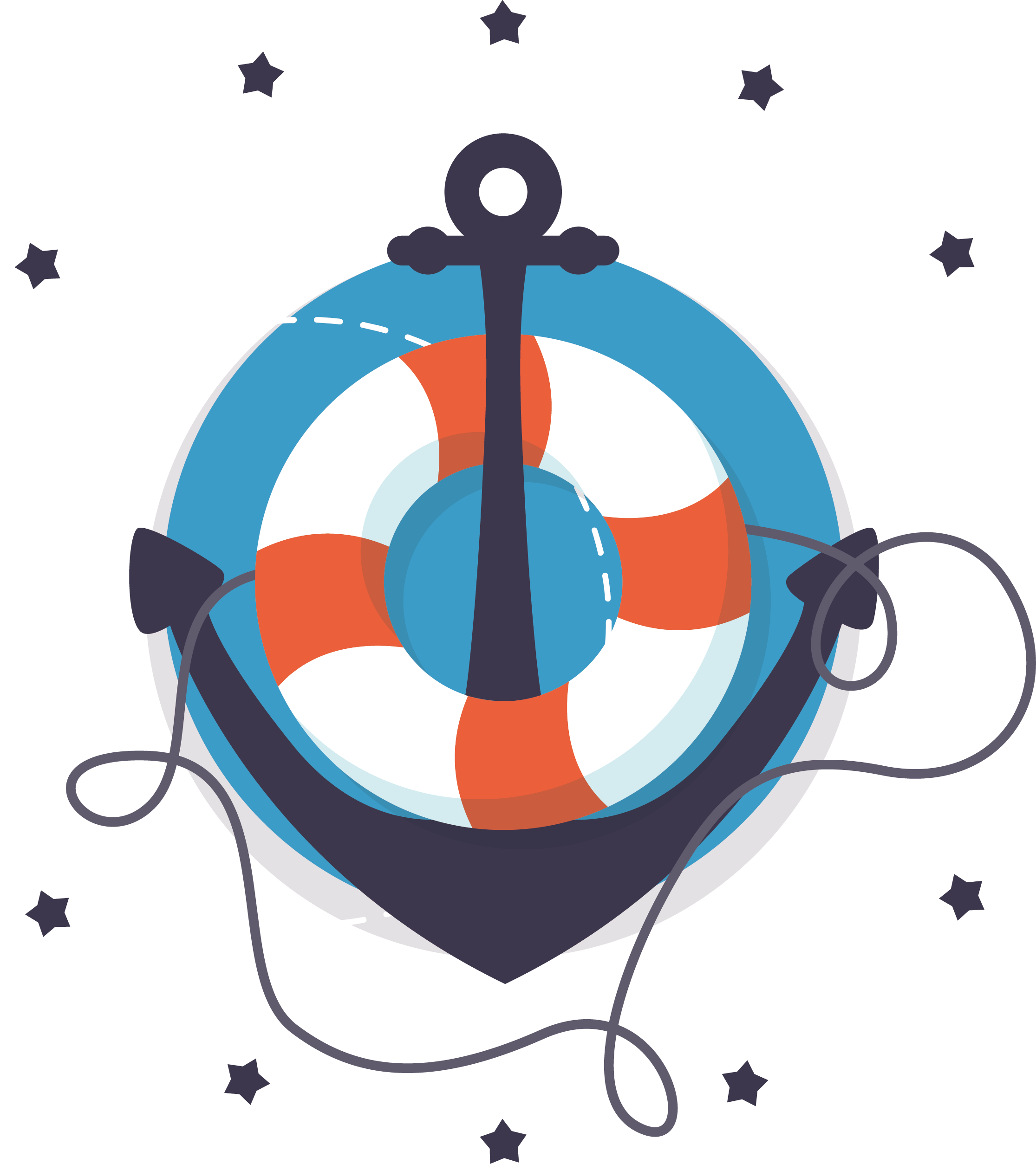 Nautical Elements Vector - Ancora Com Boia Png (2231x2508)