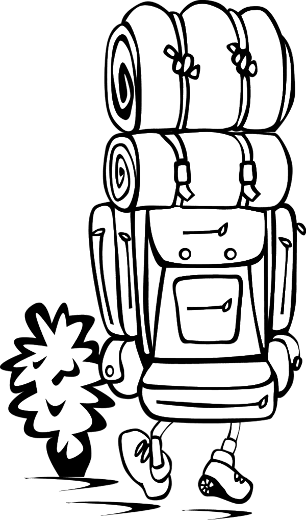 Vector Clip Art - Backpacker Clipart (754x1280)