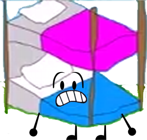 Cartoon Bunk Bed - Bfdi Bed (493x478)