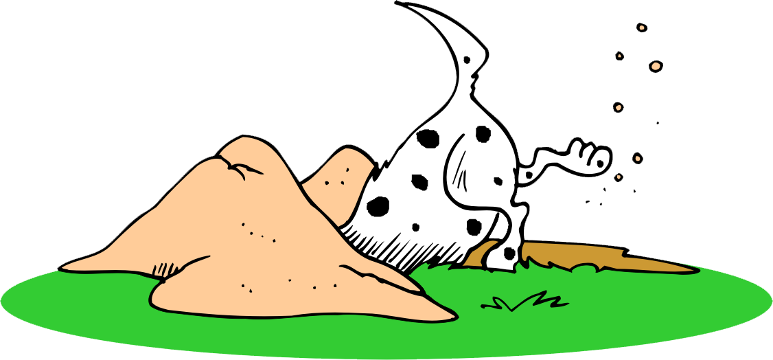 Cartoon Dog Digging A Hole (1126x524)