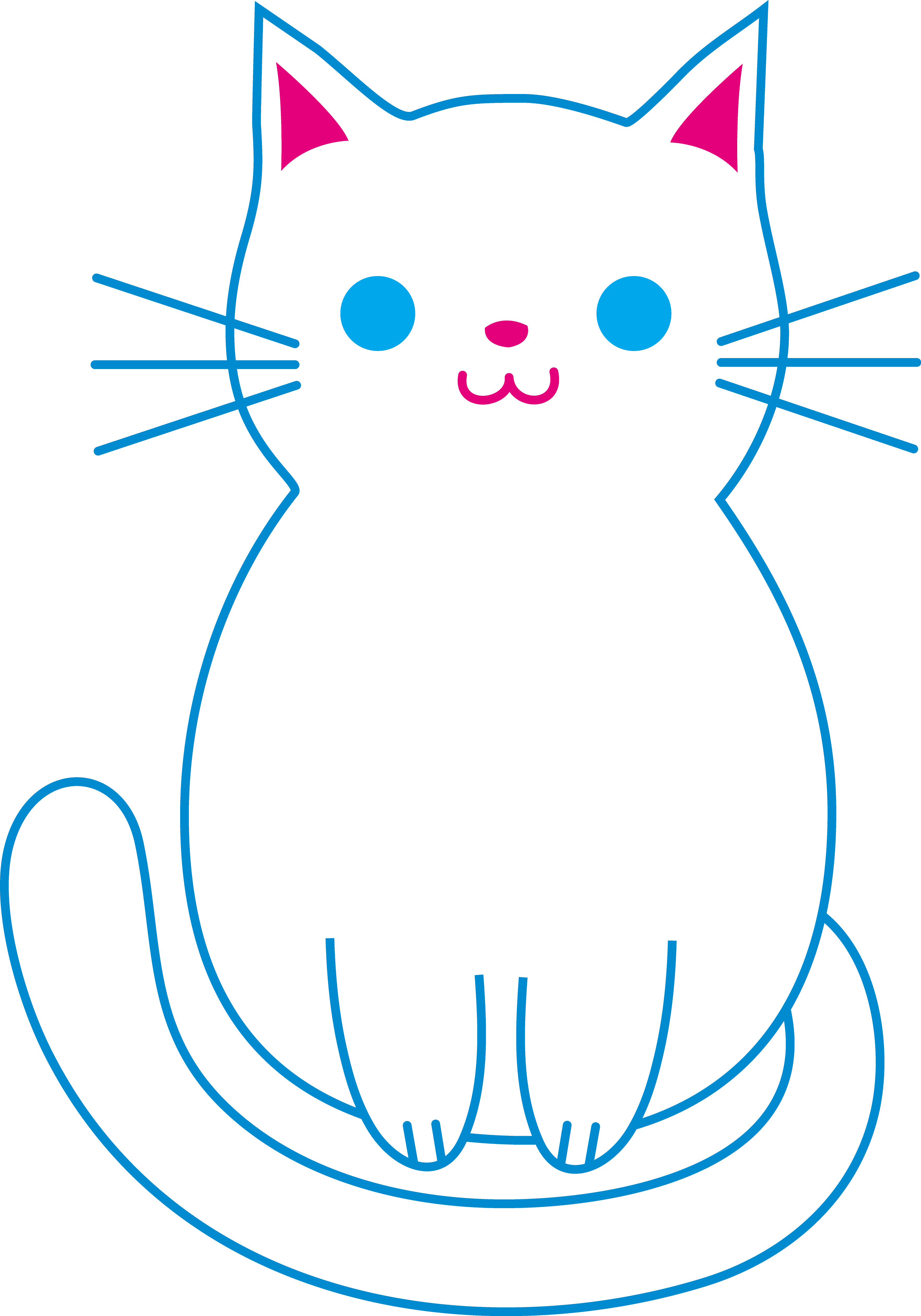 Cute White Cat - Easy Simple Cat Drawing (3528x5039)