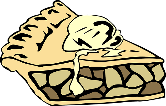 Apple Pie Pie A La Mode Slice Serving Dess - Apple Pie Clip Art (530x340)