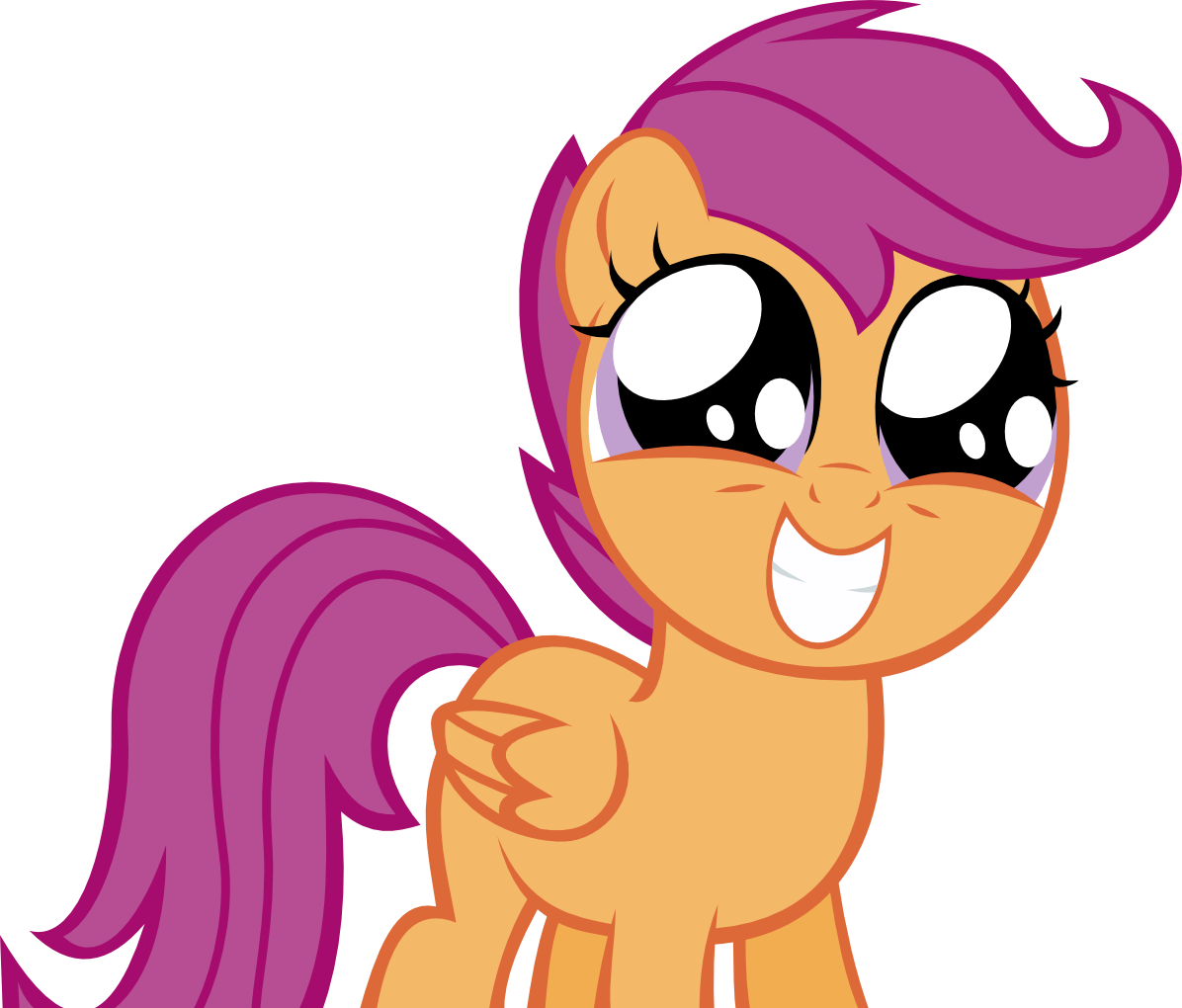 Scootaloo, Simple Background, Solo, Squee, Transparent - Cartoon (1196x1020)