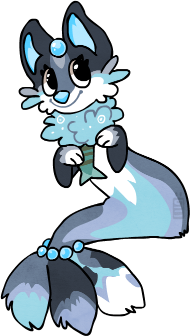 Fox Mermaid 2 By Griffsnuff - Mermaid (413x672)