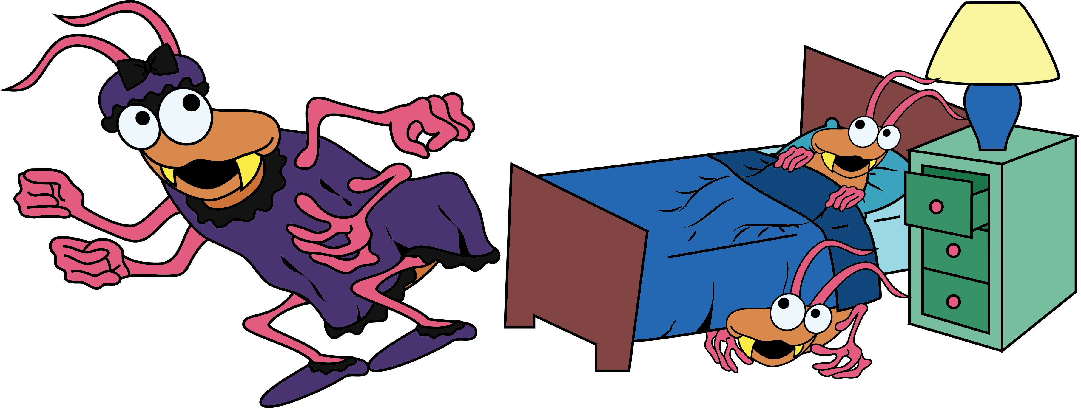 Beddy The Bed Bug - Cartoon (3623x1369)