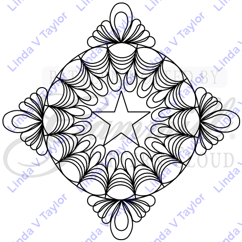 Lt 2229 Star Diamond - Line Art (500x500)