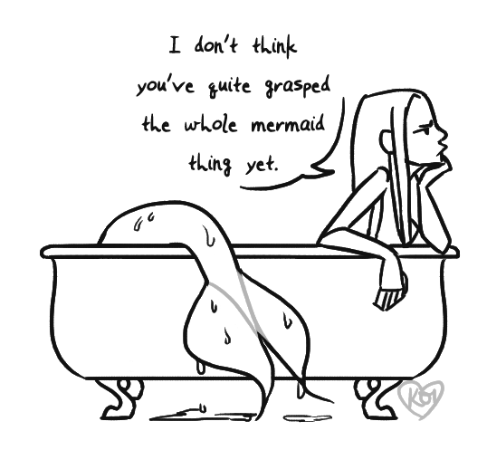 Mermaid - Line Art (544x506)