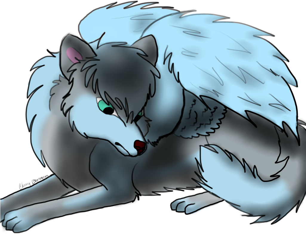 Wolf With Wings - Cartoon (1024x1024)