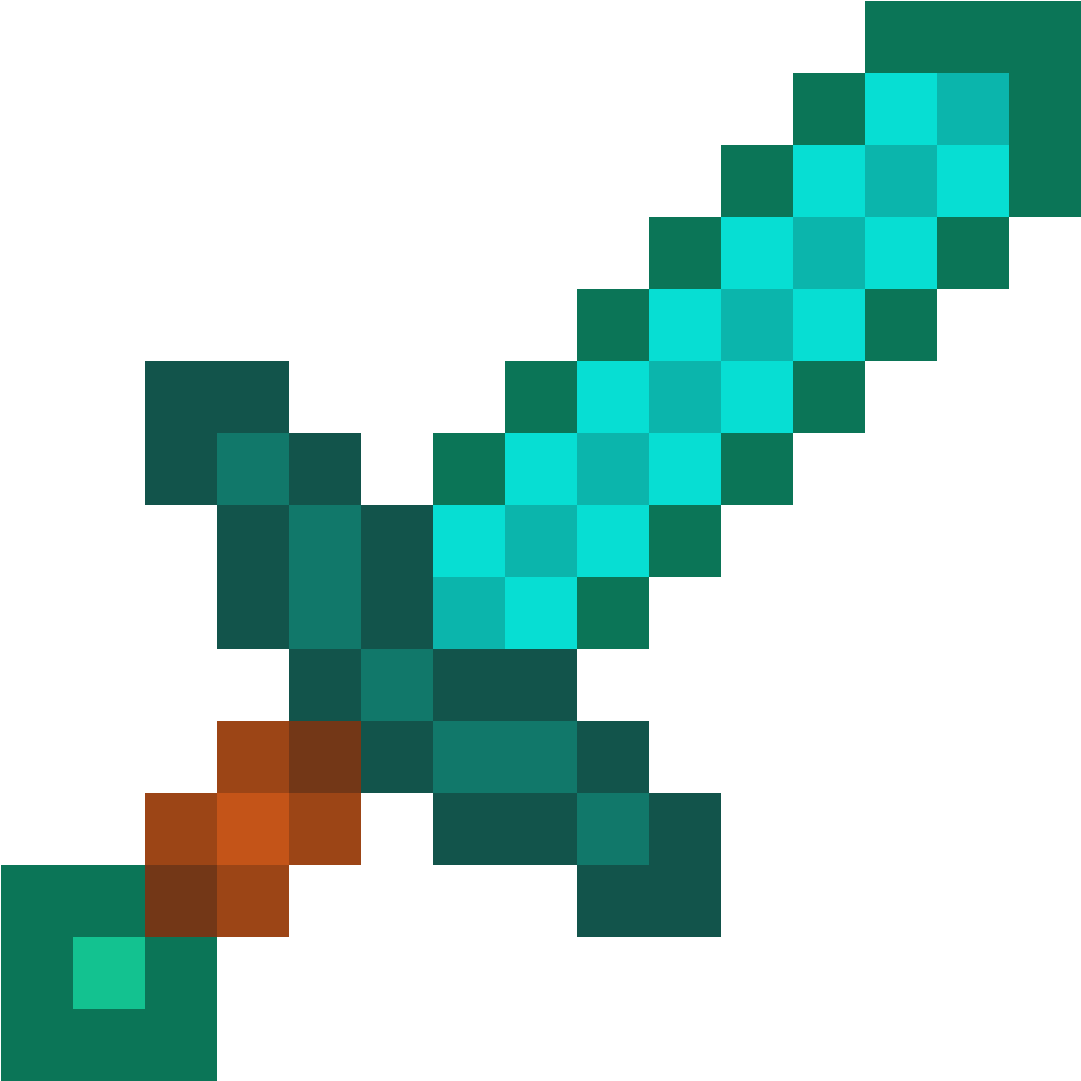 Minecraft Sword - Minecraft Diamond Sword Short (1200x1200)