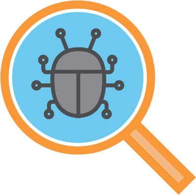 Software Test Icon - Bug Magnifying Glass Icon (400x401)